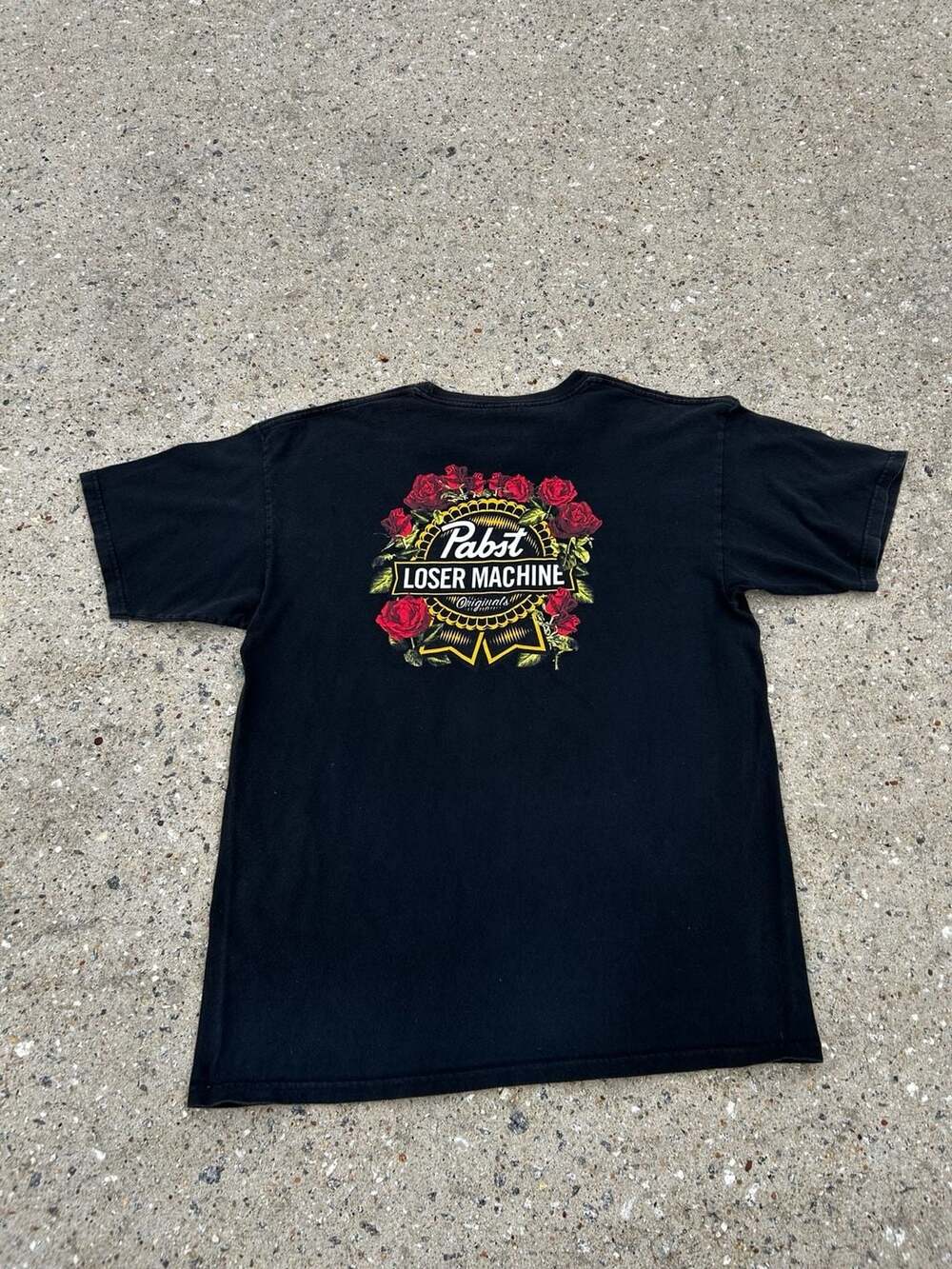 Loser Machine x Pabst Blue Ribbon Rose Graphic T-Shirt Size Large
